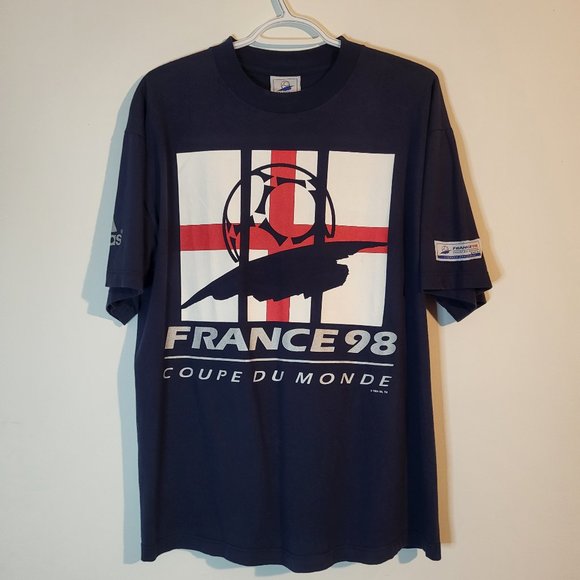 Vintage FIFA 1998 WORLD CUP Single Stitch Adidas Shirt - Picture 1 of 5